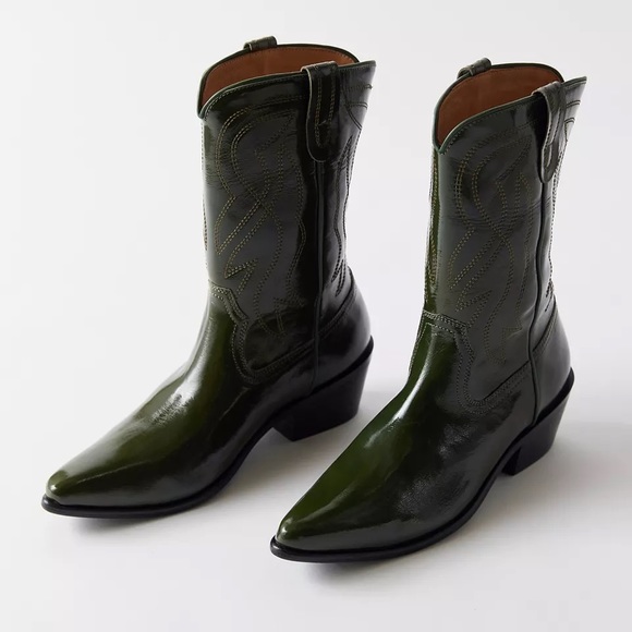 UO Leena Cowboy Boot in Dark Green - Picture 2 of 5